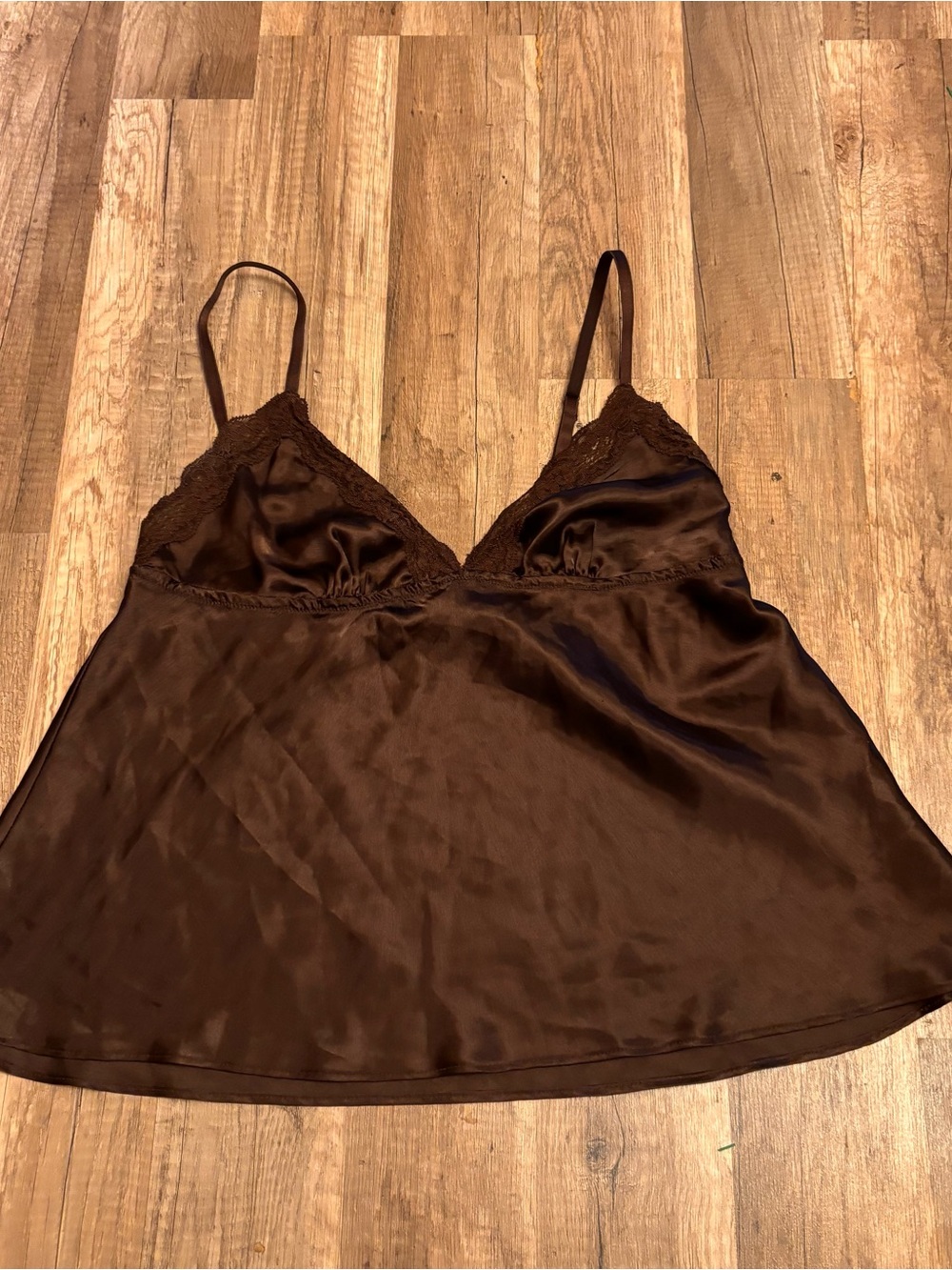 La SENZA Chocolate Lace Trim Satin Cami